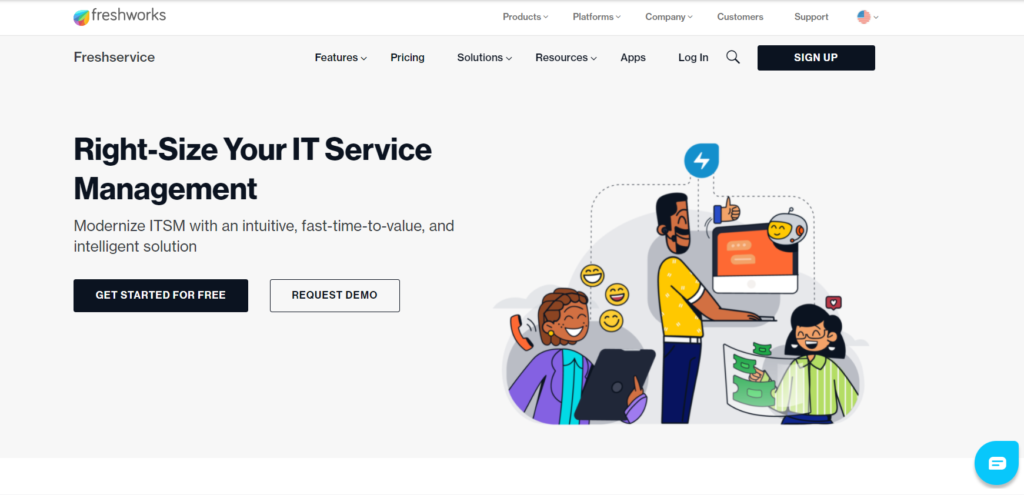 Freshservice domača stran