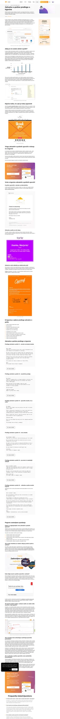 Oglejte si zahvalne e-poštne predloge za e-trgovino, ki vam bodo pomagale vzpostaviti zaupanje tako pri novih kot obstoječih strankah. Brezplačno kopirajte in prilepite!