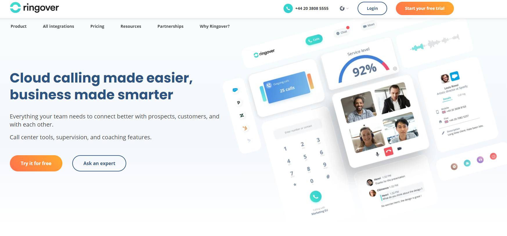 Spletno mesto ponudnika Ringover VoIP