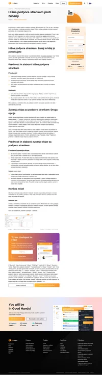 Hišna podporam strankam ali zunanja? Preberite članek LiveAgent akademije in spoznajte prednosti in slabosti obeh oblik podpore strankam.