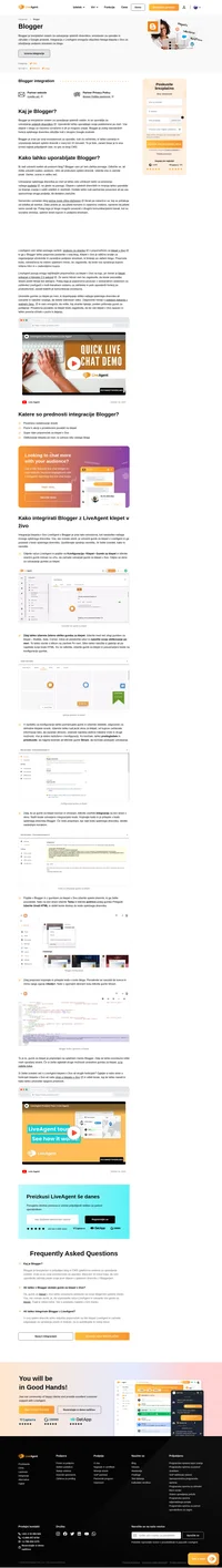 Blogger je priljubljen in brezplačen sistem za upravljanje vsebin v spletnem dnevniku, ki podpira tudi vključitev klepeta v živo LiveAgent.