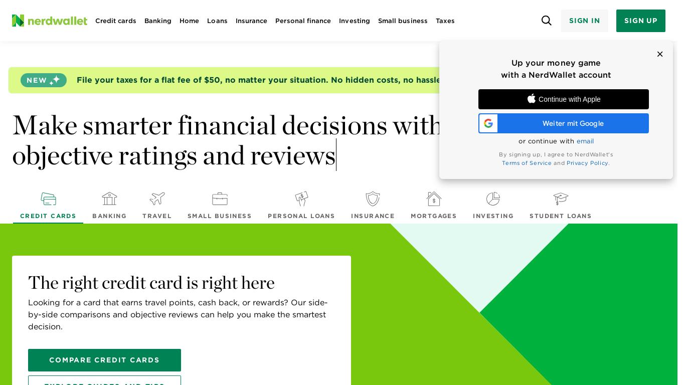 Make smarter financial decisions with NerdWallet’s side-by-side comparisons, objective ratings and reviews, customized insights, and trusted expertise.