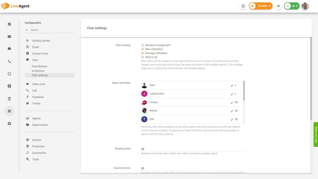 brezplačna programska oprema za upravljanje strank-Usmerjanje-klicev-LiveAgent