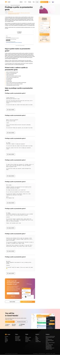 Izbirajte med našimi e-poštnimi predlogami za ponastavitev gesla, da boste svojim uporabnikom pomagali ponastaviti gesla na njihovem portalu za stranke.