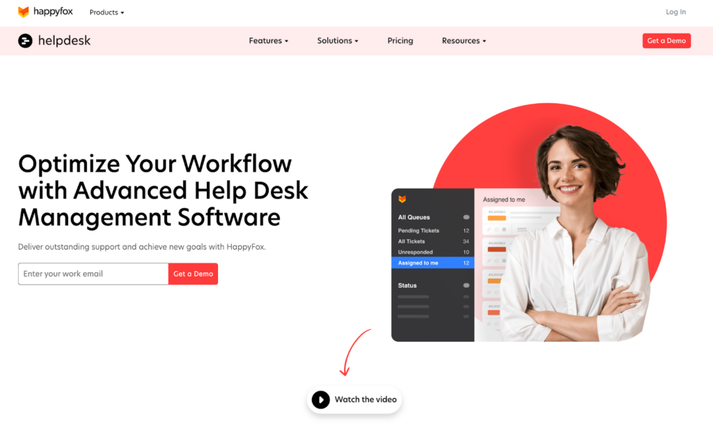  Domača stran sistema za prodajo vozovnic službe za pomoč uporabnikom Happyfox