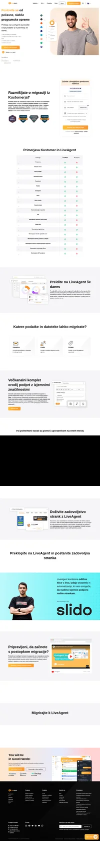 Migracija iz Kustomerja? LiveAgent vam lahko pomaga urejati vse, od elektronske pošte do socialnih medijev in baze znanja. Migrirajte brezplačno še danes.