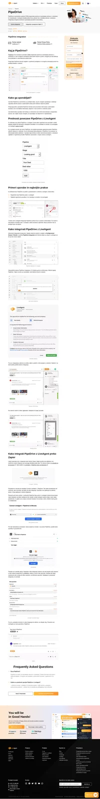 Sledite svojim potencialnim strankam z integracijo PipeDrive za LiveAgent. Ta integracija zbere vse vaše podatke na eni nadzorni plošči, da vam olajša potek dela.