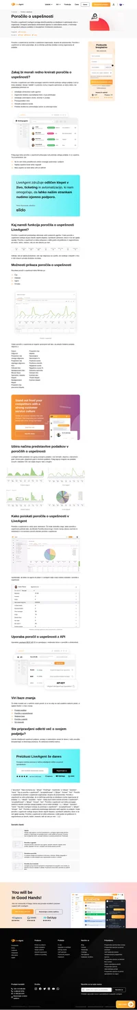 S pomočjo vgrajene funkcije za poročanje o uspešnosti spremljajte delovanje agentov, oddelkov in skupin za pomoč uporabnikom.