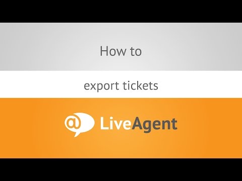 Youtube video: Export tickets to a downloadable CSV file - LiveAgent | www.liveagent.com