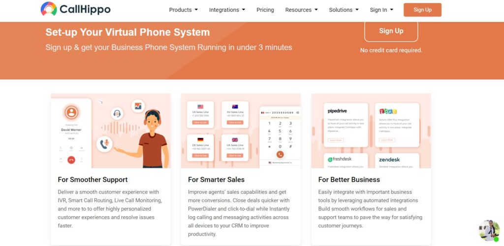 CallHippo domača stran