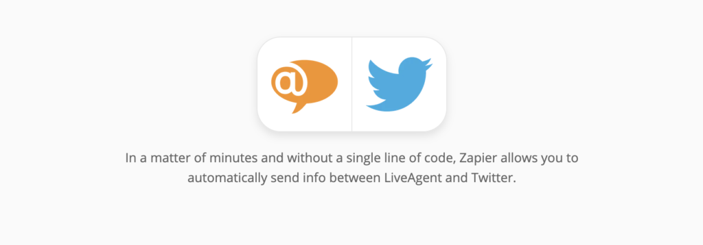 Stran za integracijo LiveAgent in Twitter na Zapierju