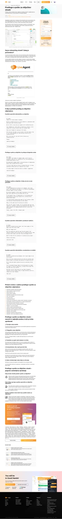 Predloge elektronske pošte za vključitev strank vodijo stranke k pravilni uporabi izdelkov ali storitev, ki so jih kupili.