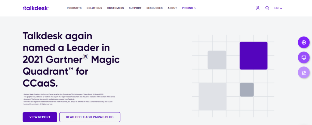 Domača stran Talkdesk