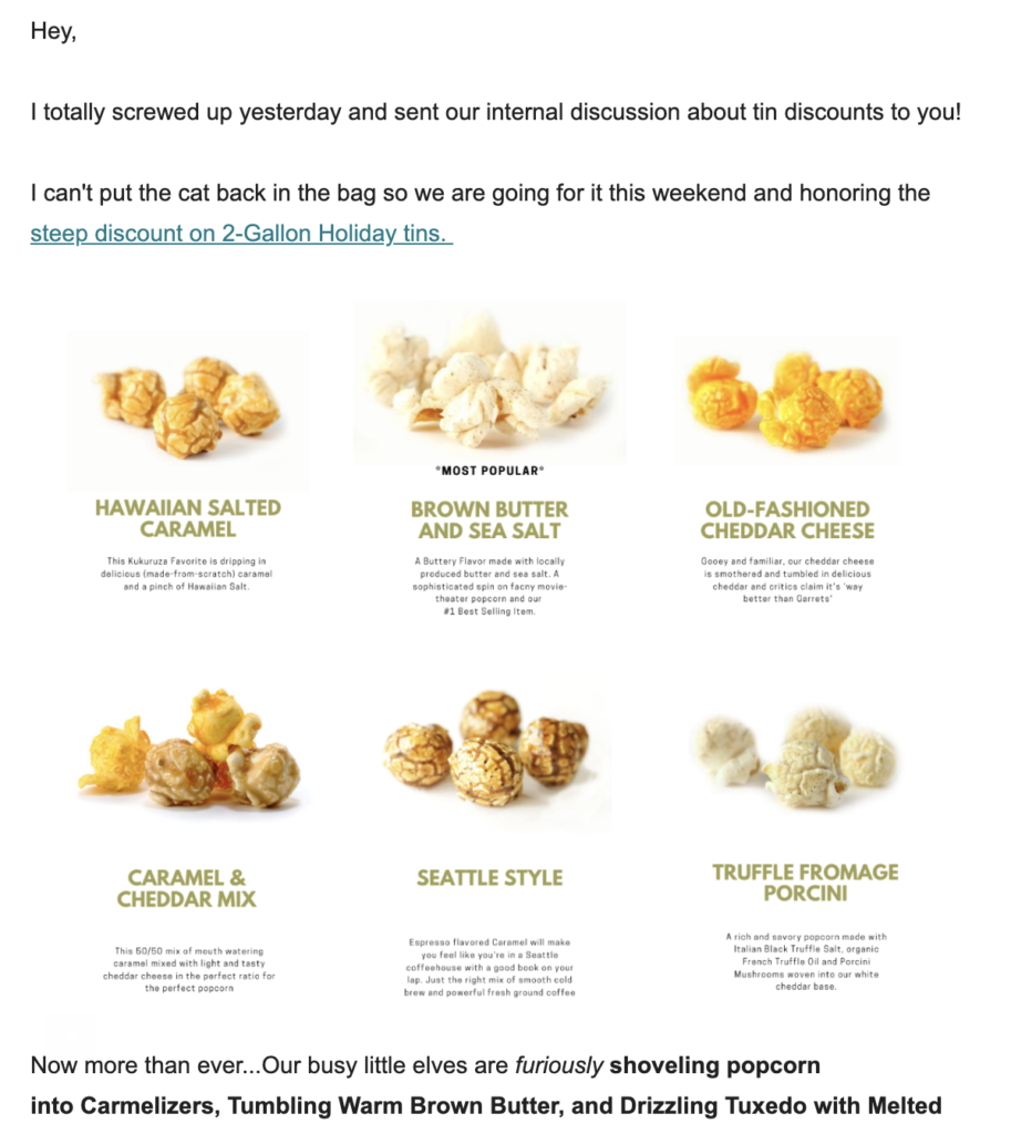 Predloga za e-pošto z opravičilom Kukuruza