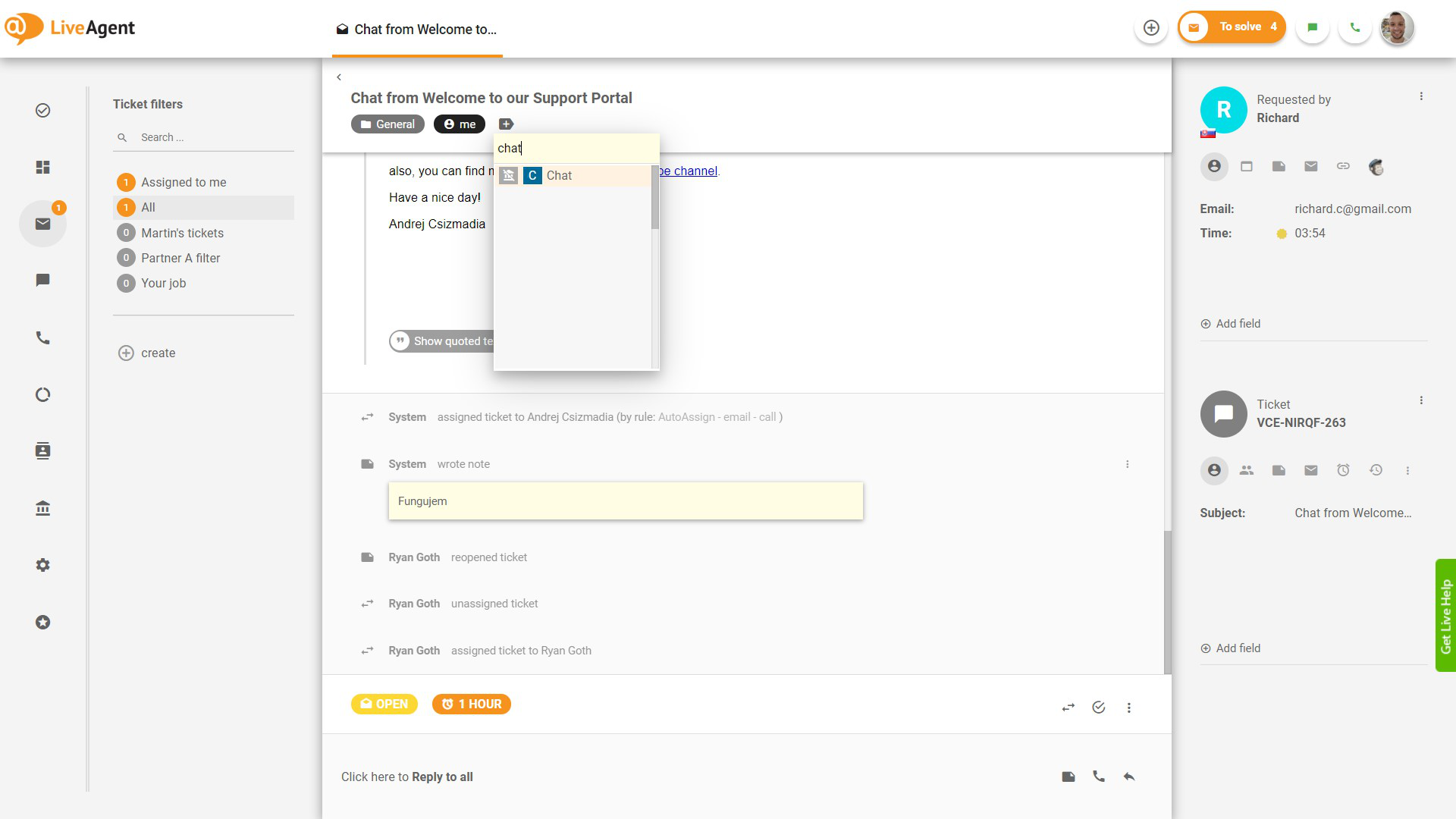 Dodajanje oznake-LiveAgent