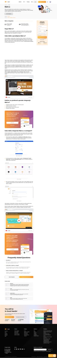 Povežite Mail.ru z LiveAgentom in pridobite dostop do več komunikacijskih funkcij in kanalov za obravnavanje zahtev strank