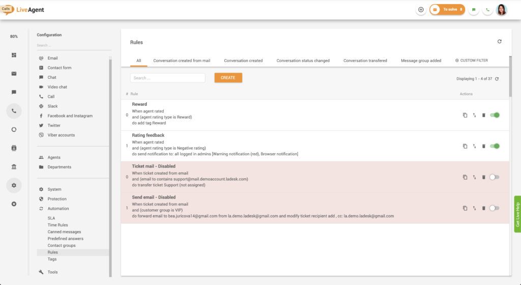 Samodejna pravila LA