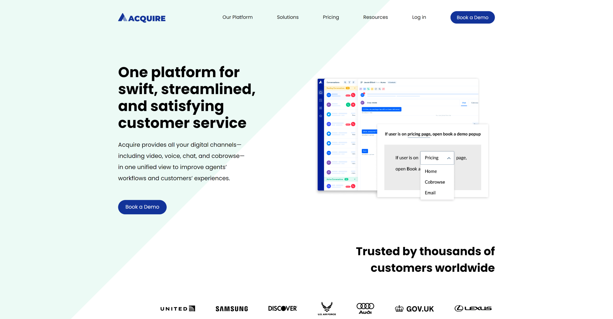 Pridobite domačo stran programske opreme Live Chat