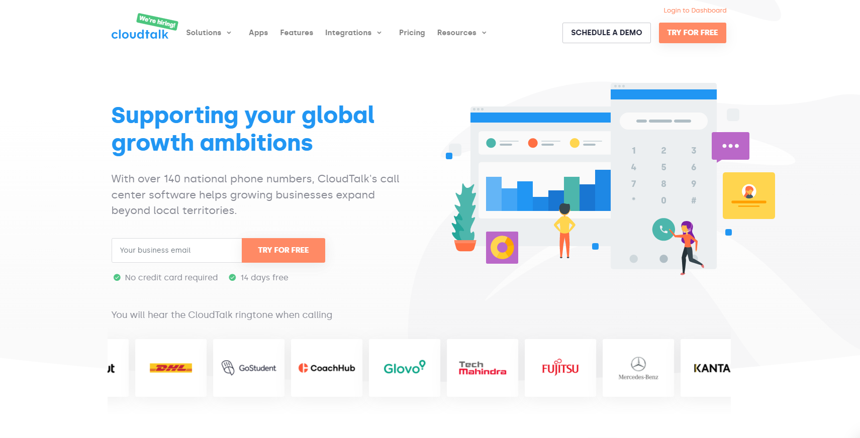 Spletno mesto ponudnika VoIP Cloudtalk