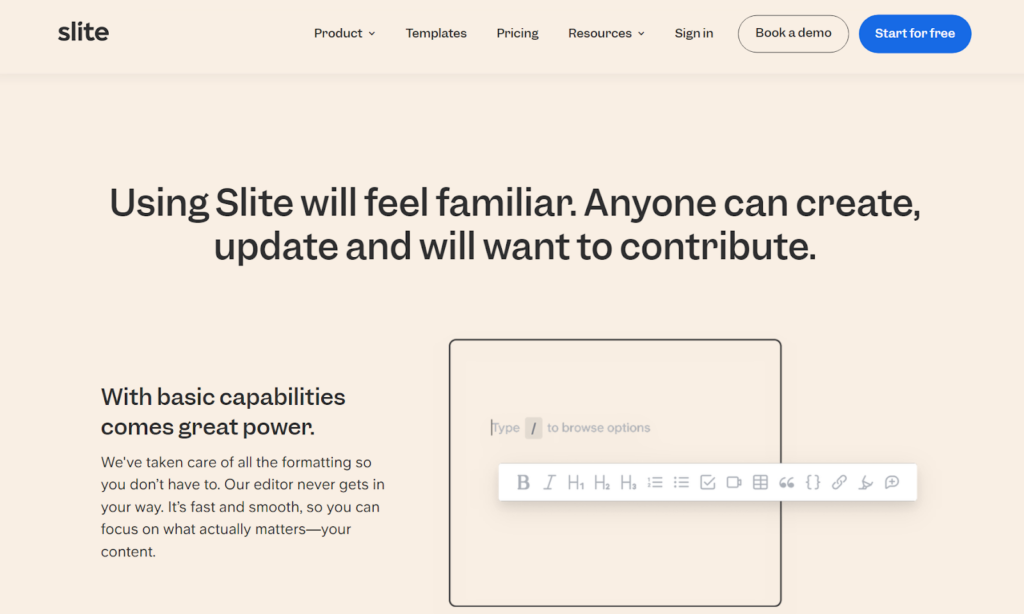 Domača stran zbirke znanja Slite