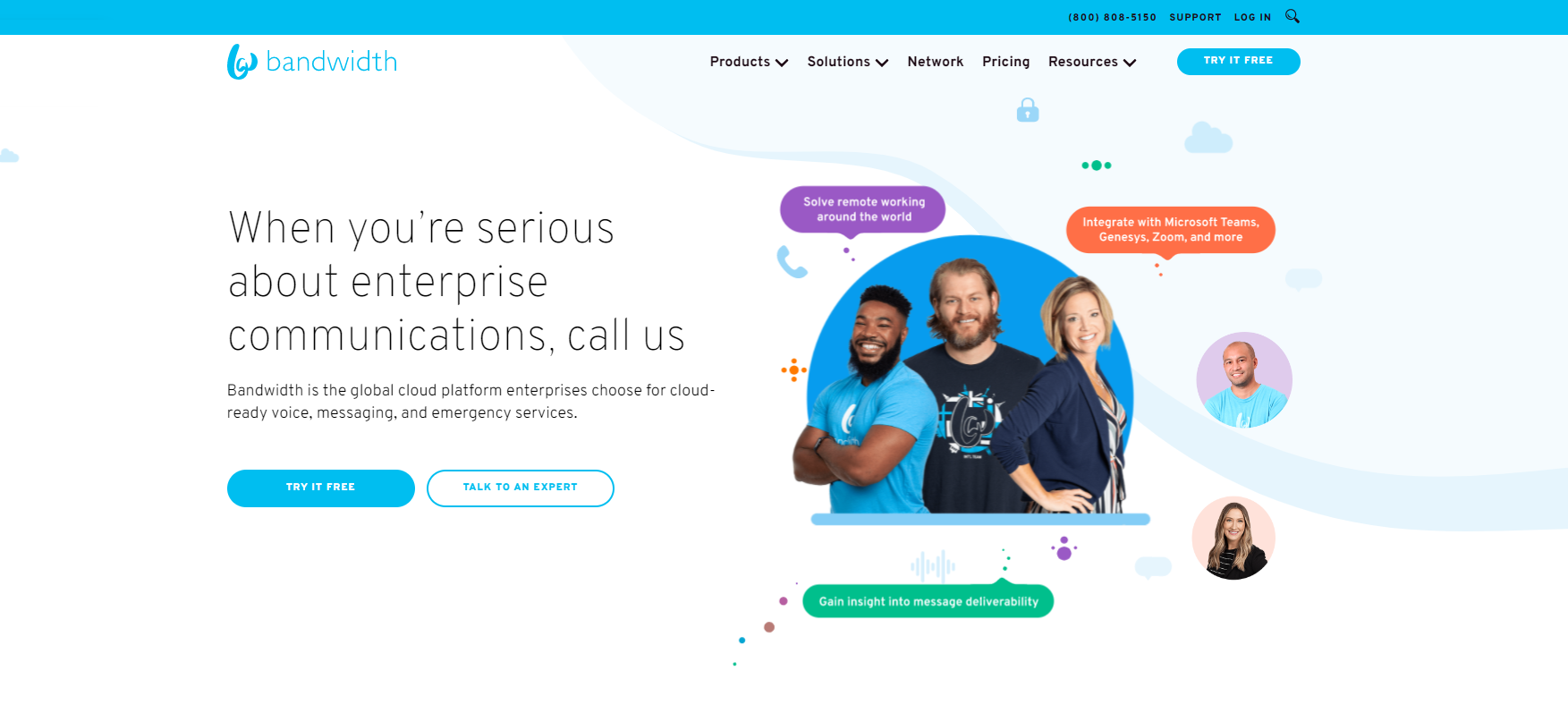 Spletno mesto ponudnika VoIP pasovne širine