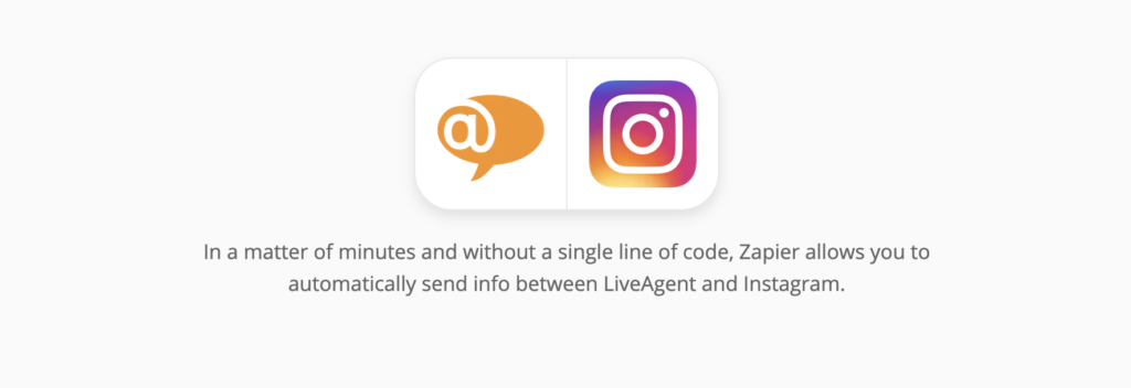 Stran za integracijo LiveAgent in Instagram na Zapier